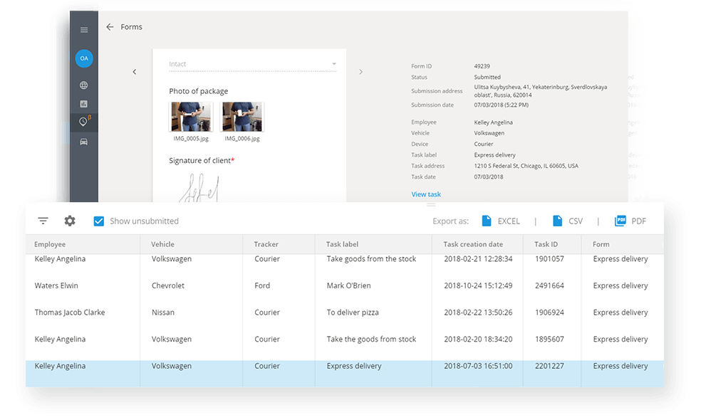 Online forms and attachments