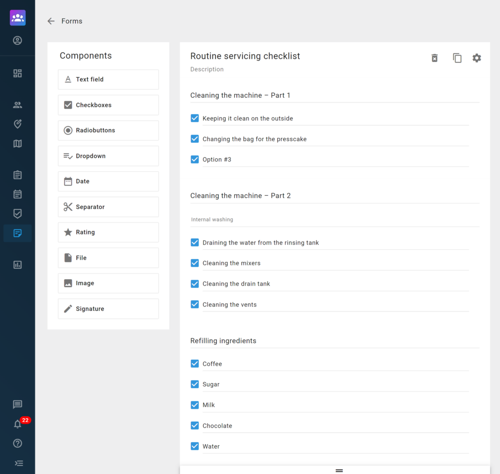 Coffee vending machine monitoring B2Field